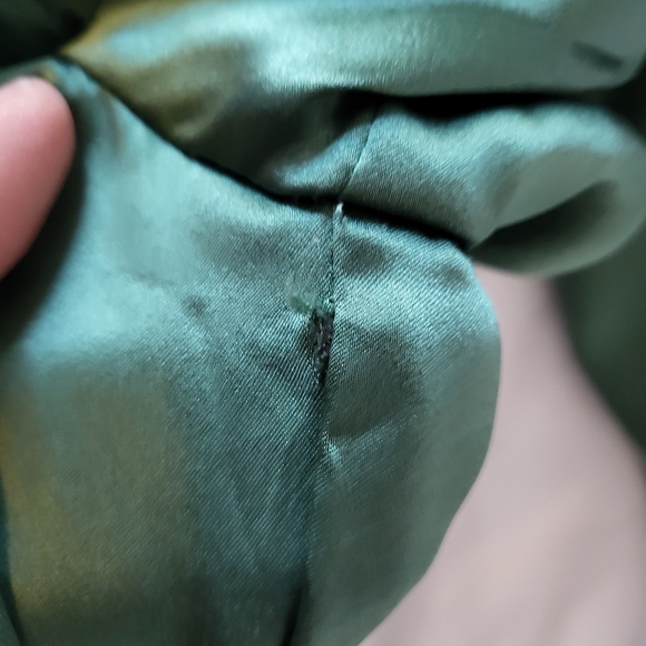 Reformation Catalina Silk Long Sleeve Midi Dress Green 6 - Picture 10 of 15